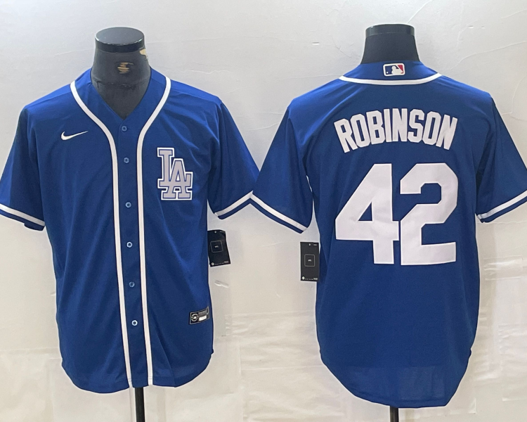 Men's Los Angeles Dodgers Jackie Robinson #42 Blue Limited Jersey
