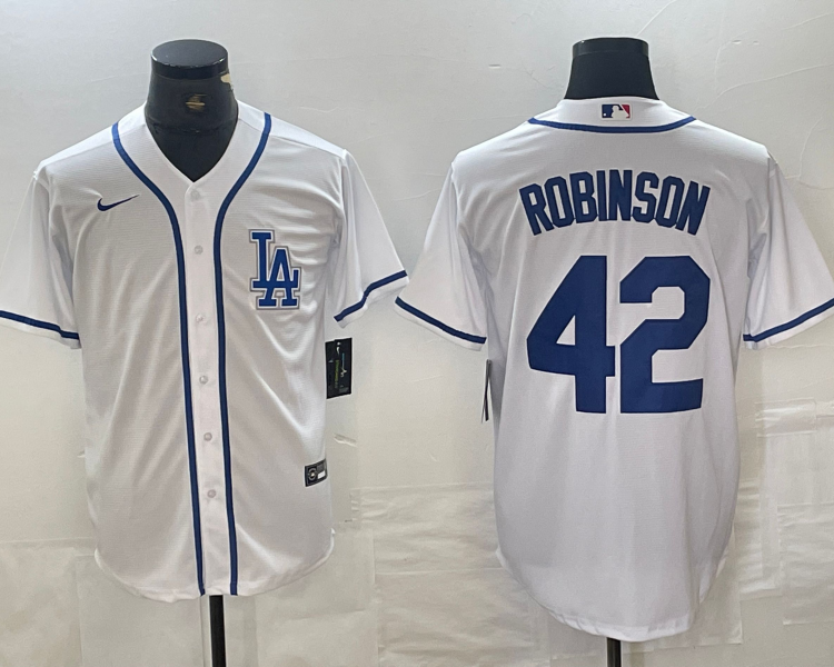 Men's Los Angeles Dodgers Jackie Robinson #42 White Limited Jersey