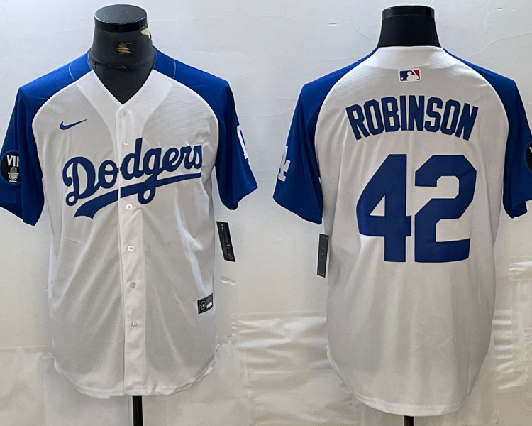 Men's Los Angeles Dodgers Jackie Robinson #42 White Limited Jersey