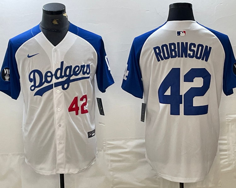 Men's Los Angeles Dodgers Jackie Robinson #42 White Limited Jersey