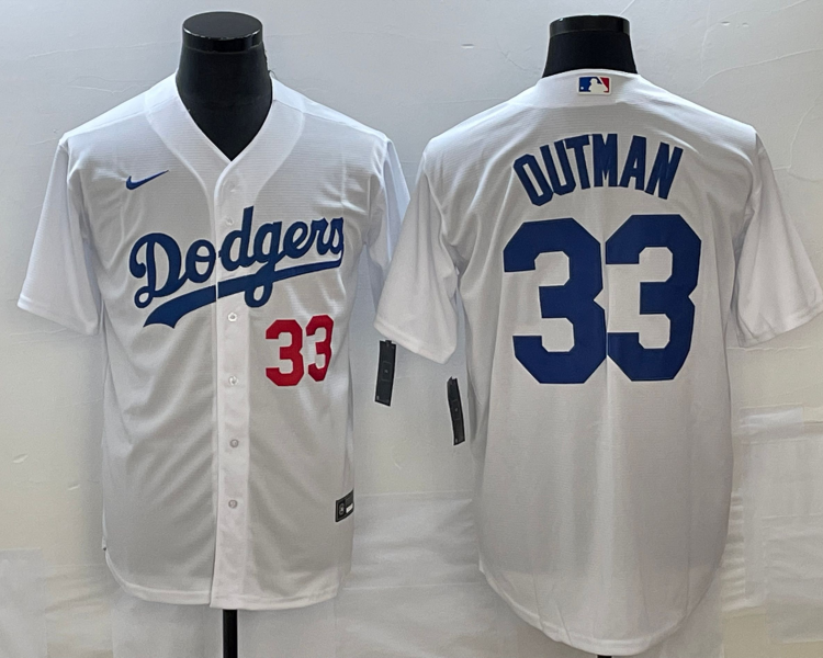 Men's Los Angeles Dodgers James Outman #33 White Home Jersey
