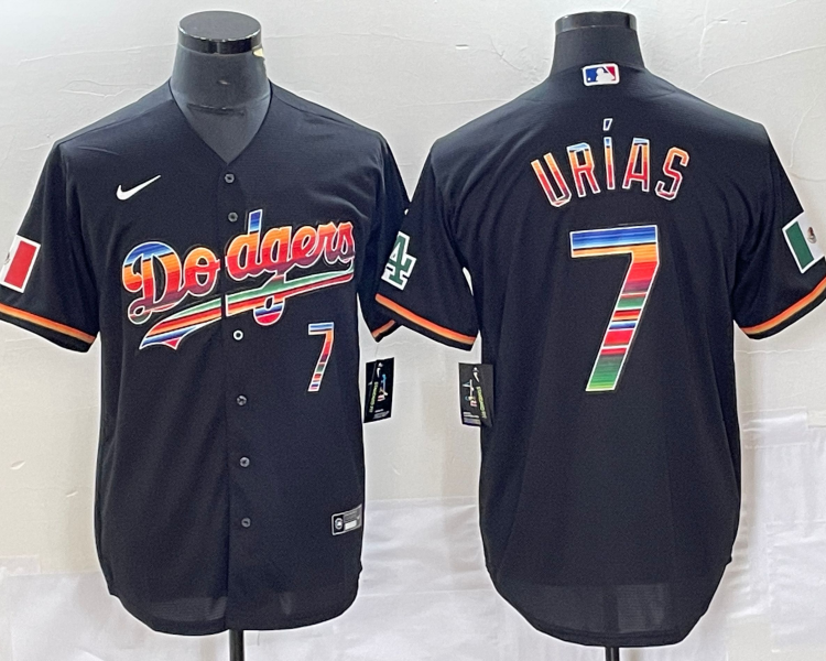 Men's Los Angeles Dodgers Julio Urias #7 Black Alternate Jersey
