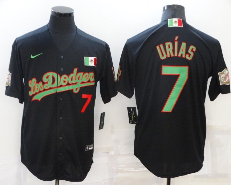 Men's Los Angeles Dodgers Julio Urias #7 Black Jersey