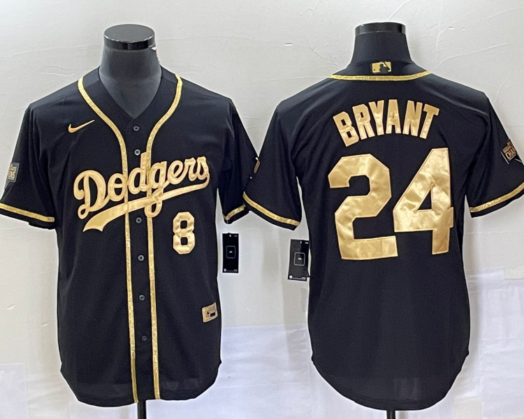 Men's Los Angeles Dodgers Kobe Bryant Black Jersey