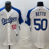 Men's Los Angeles Dodgers Mookie Betts #50 White Limited Jersey