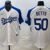 Men's Los Angeles Dodgers Mookie Betts #50 White Limited Jersey