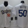 Men's Los Angeles Dodgers Mookie Betts #50 White Stitched Jersey