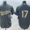 Men's Los Angeles Dodgers Shohei Ohtani #17 Army Green Jersey