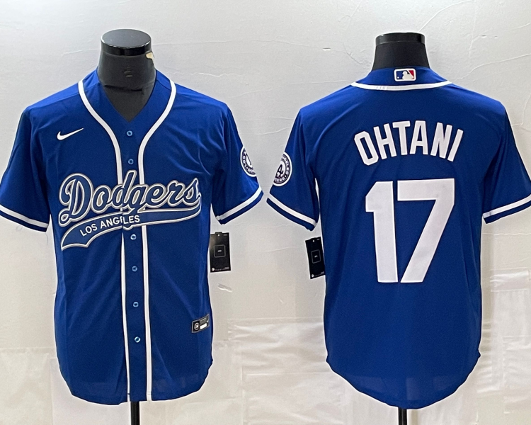 Men's Los Angeles Dodgers Shohei Ohtani #17 Blue Jersey Joint Edition