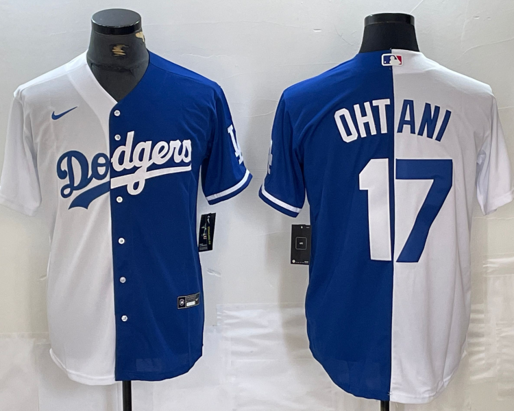 Men's Los Angeles Dodgers Shohei Ohtani #17 White/Blue Jersey
