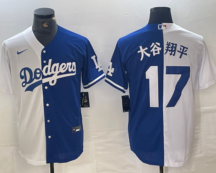 Men's Los Angeles Dodgers Shohei Ohtani #17 White/Blue Jersey