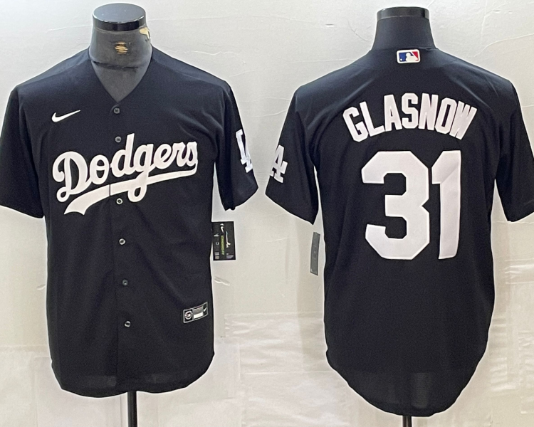 Men's Los Angeles Dodgers Tyler Glasnow #31 Black Jersey