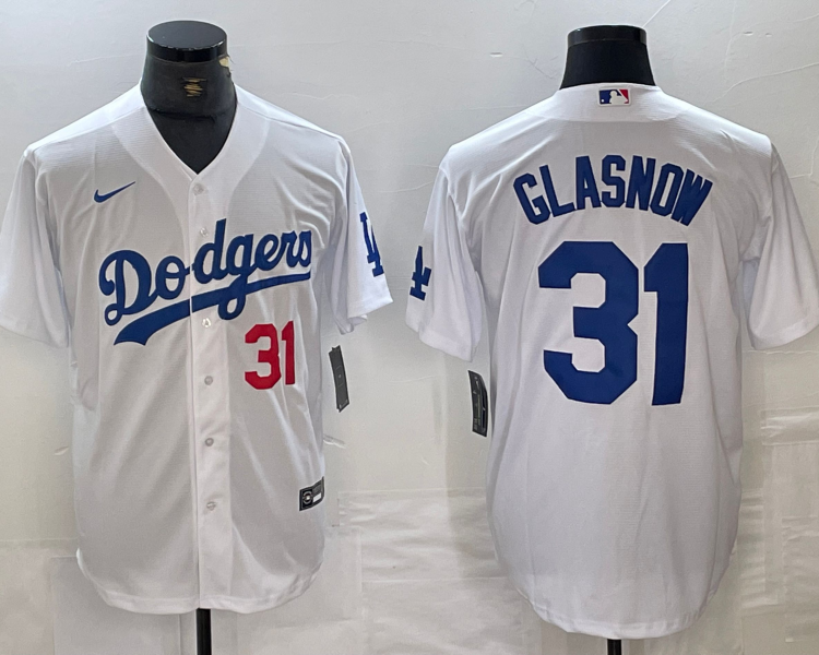 Men's Los Angeles Dodgers Tyler Glasnow #31 White Jersey