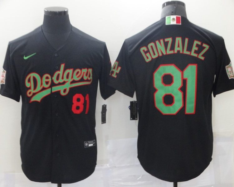 Men's Los Angeles Dodgers Victor Gonzalez #81 Black Baseball Jersey