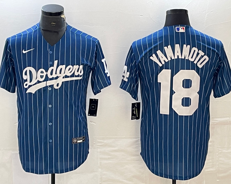 Men's Los Angeles Dodgers Yoshinobu Yamamoto #18 Blue Jersey