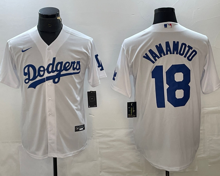 Men's Los Angeles Dodgers Yoshinobu Yamamoto #18 White Home Jersey