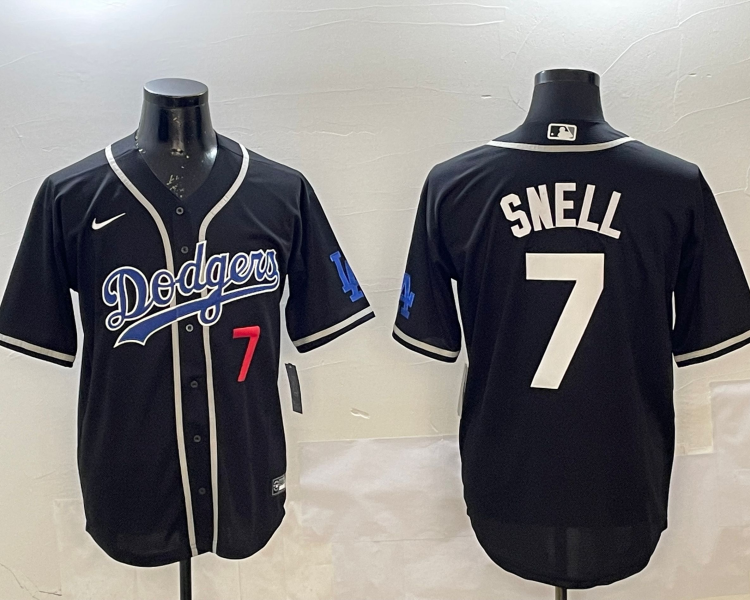 Men's Los Angeles Dodgers Blake Snell #7 Black Jersey