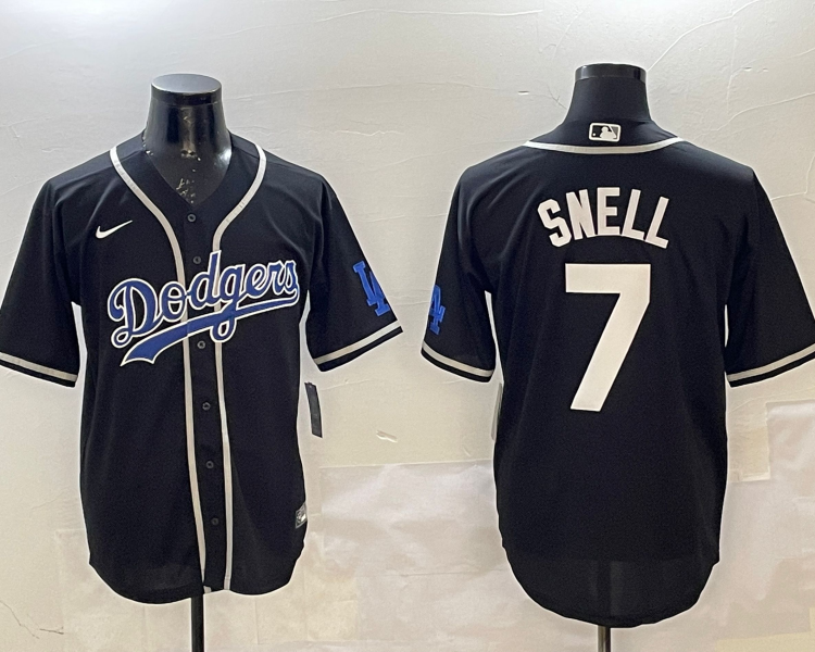 Men's Los Angeles Dodgers Blake Snell #7 Black Jersey