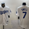 Men's Los Angeles Dodgers Blake Snell #7 White Home Jersey