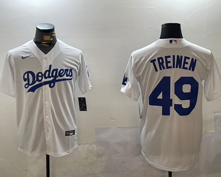 Men's Los Angeles Dodgers Blake Treinen #49 White Home Jersey