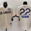 Men's Los Angeles Dodgers Clayton Kershaw #22 Cream 2024 City Connect Jersey