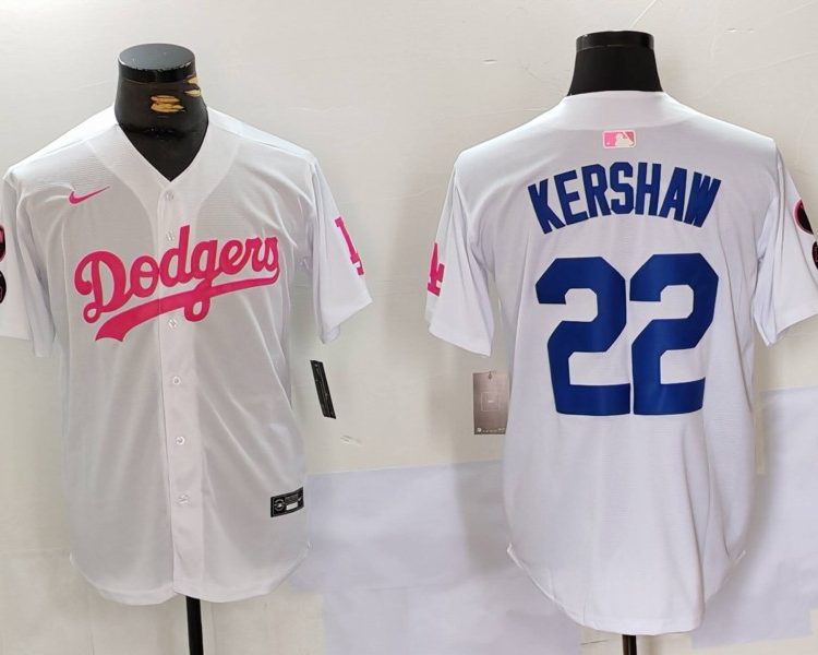 Men's Los Angeles Dodgers Clayton Kershaw #22 White Limited Jersey