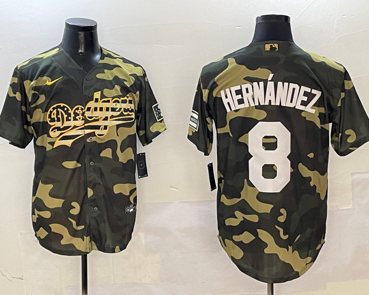 Men's Los Angeles Dodgers Enrique Hernandez #8 Camouflage Jersey