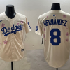 Men's Los Angeles Dodgers Enrique Hernandez #8 Cream Alternate Jersey