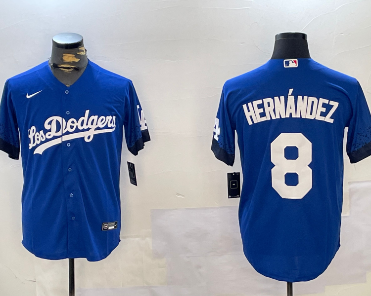 Men's Los Angeles Dodgers Enrique Hernandez #8 Royal City Connect Jersey