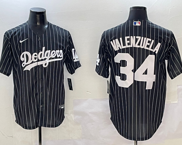 Men's Los Angeles Dodgers Fernando Valenzuela #34 Black Alternate Limited Jersey