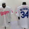 Men's Los Angeles Dodgers Fernando Valenzuela #34 White Limited Jersey