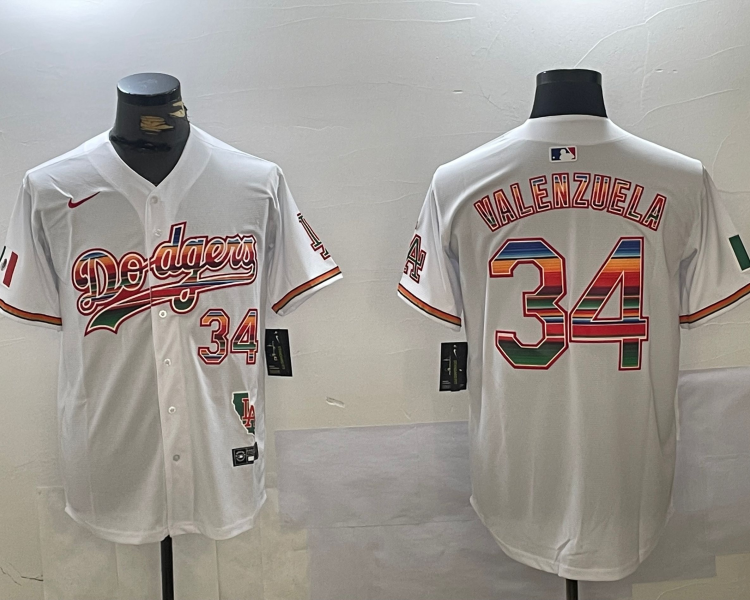 Men's Los Angeles Dodgers Fernando Valenzuela White Jersey