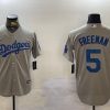 Men's Los Angeles Dodgers Freddie Freeman #5 Gray Jersey