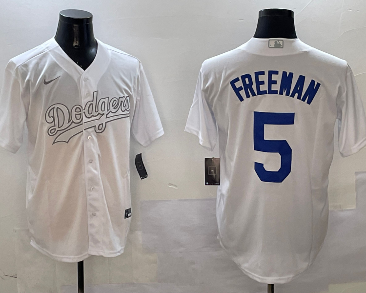 Men's Los Angeles Dodgers Freddie Freeman #5 White Jersey
