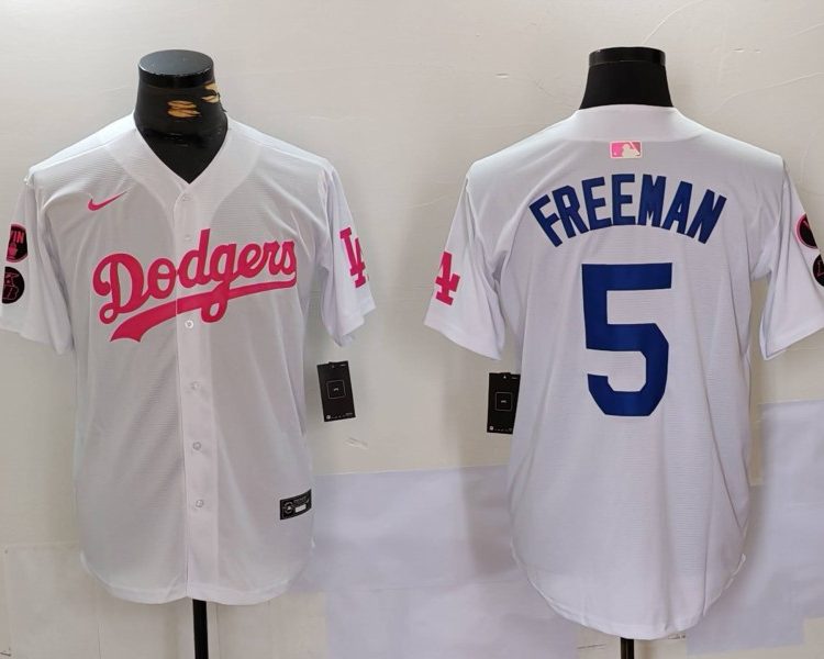 Men's Los Angeles Dodgers Freddie Freeman #5 White Limited Jersey