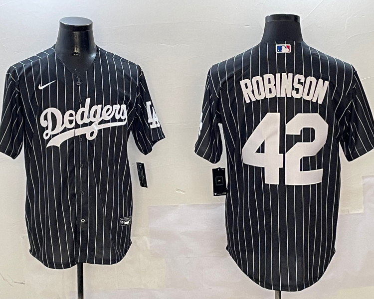 Men's Los Angeles Dodgers Jackie Robinson #42 Black Alternate Limited Jersey