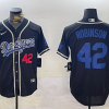 Men's Los Angeles Dodgers Jackie Robinson #42 Black Jersey