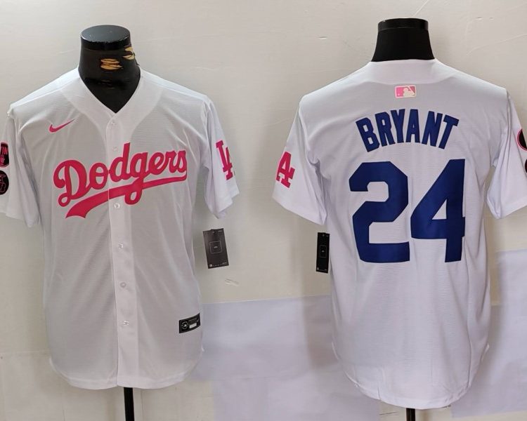 Men's Los Angeles Dodgers Kobe Bryant #24 White Limited Jersey