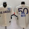 Men's Los Angeles Dodgers Mookie Betts #50 Cream 2024 City Connect Jersey
