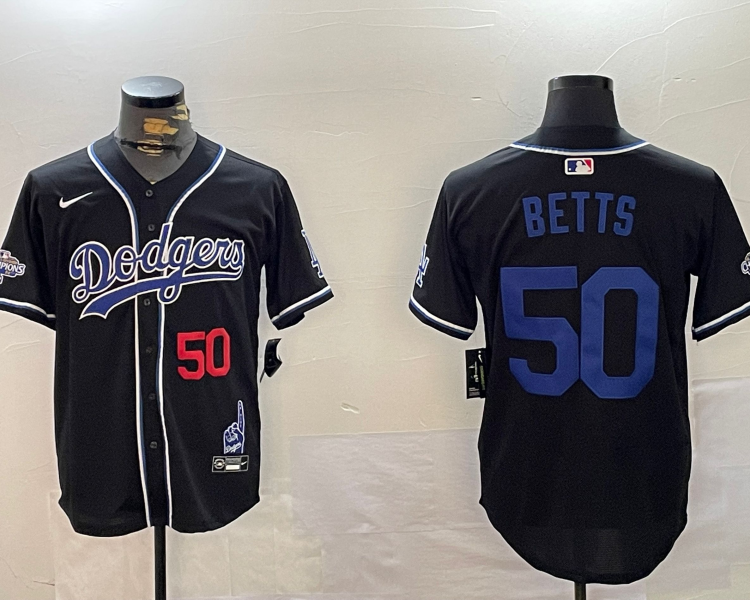 Men's Los Angeles Dodgers Mookie Betts Black Jersey