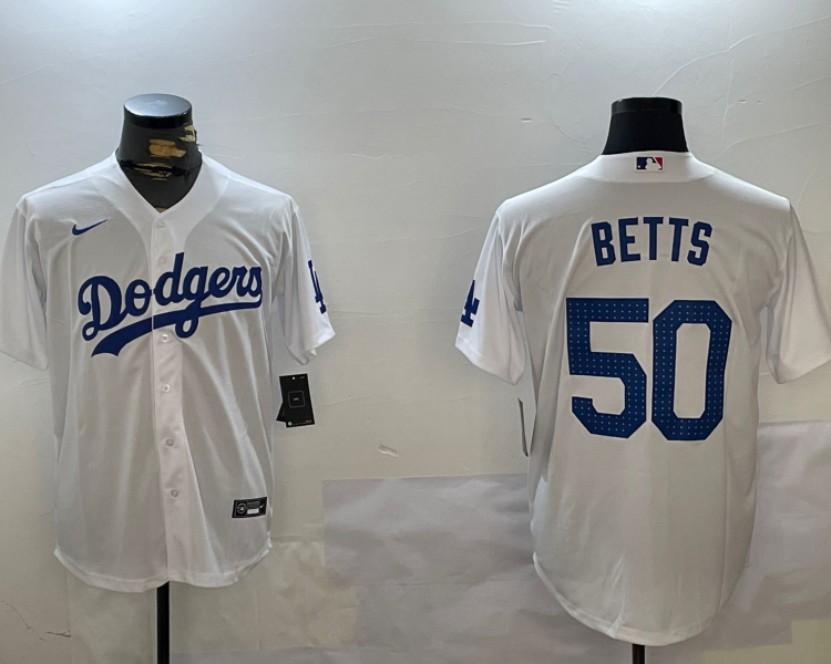 Men's Los Angeles Dodgers Mookie Betts White Jersey