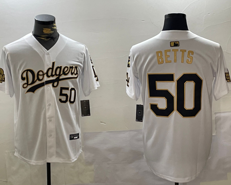 Men's Los Angeles Dodgers Mookie Betts White Jersey