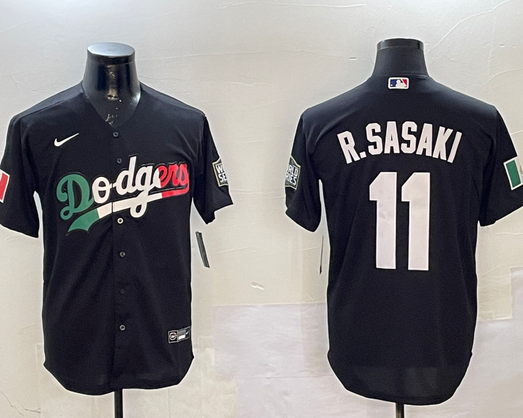 Men's Los Angeles Dodgers Roki Sasaki #11 Black Alternate Jersey