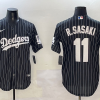 Men's Los Angeles Dodgers Roki Sasaki #11 Black Alternate Limited Jersey