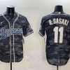 Men's Los Angeles Dodgers Roki Sasaki #11 Grey Camouflage Jersey