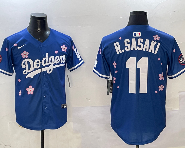 Men's Los Angeles Dodgers Roki Sasaki #11 Royal Team Jersey
