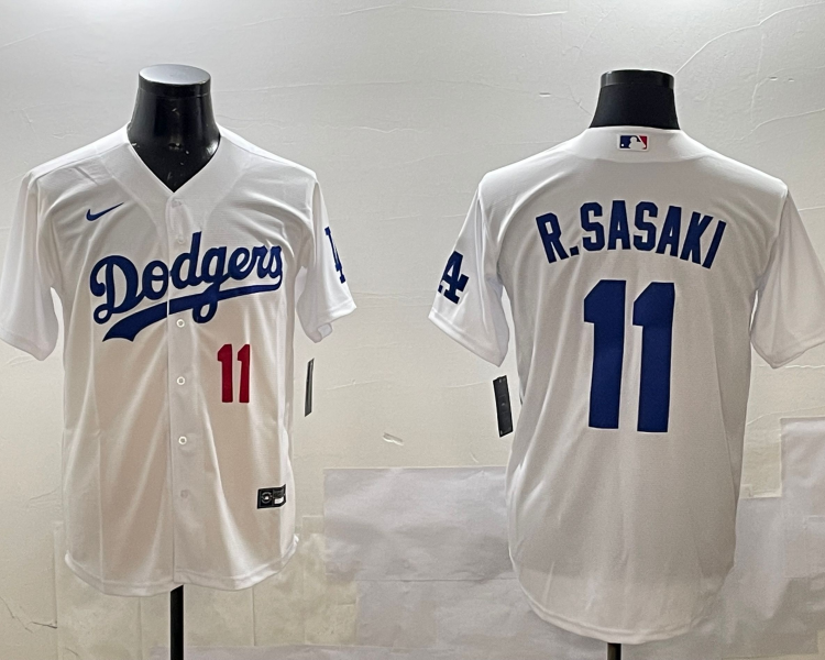 Men's Los Angeles Dodgers Roki Sasaki #11 White Home Limited Jersey