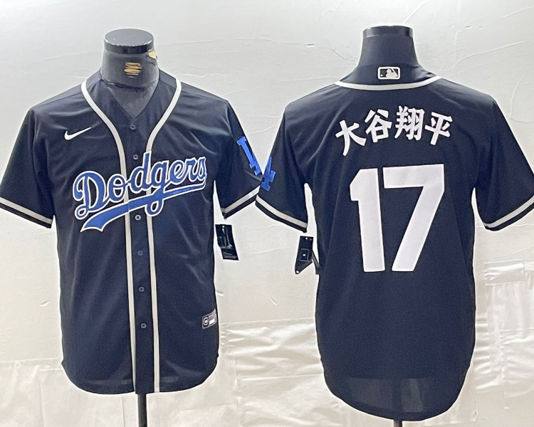 Men's Los Angeles Dodgers Shohei Ohtani #17 Black Alternate Team Jersey