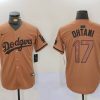 Men's Los Angeles Dodgers Shohei Ohtani #17 Brown Jersey