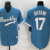 Men's Los Angeles Dodgers Shohei Ohtani #17 Light Blue Alternate Cooperstown Collection Jersey